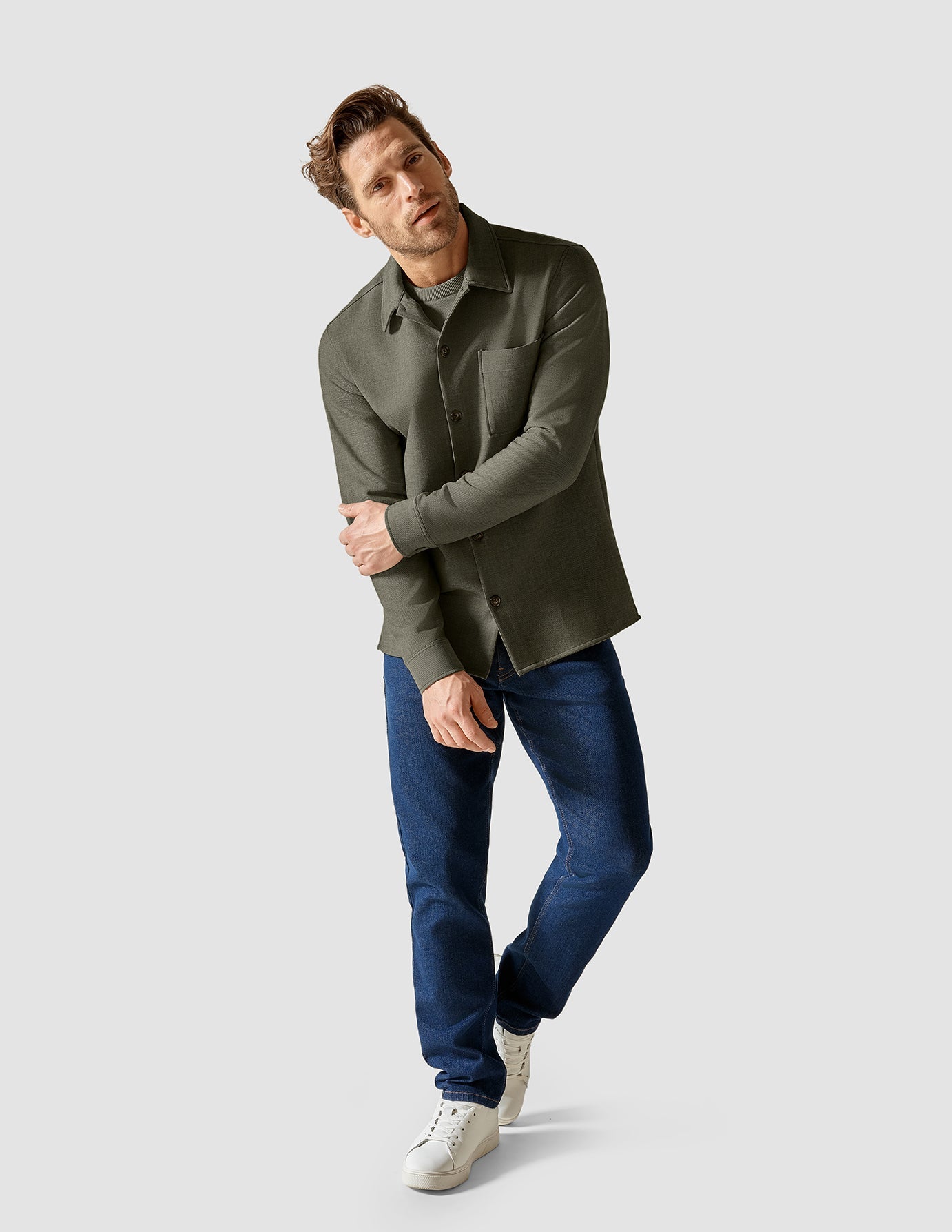 Heavy Edition Transitional Overshirt Remote Green Twill